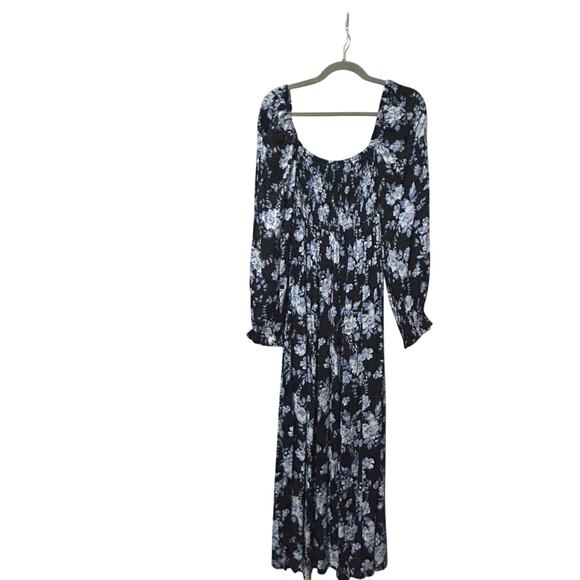 NEW Free People Jaymes Midi Dress Blue Floral Small Cottagecore Romantic Boho - Picture 5 of 15